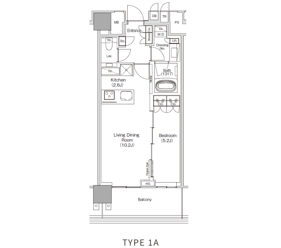 1LDK 間取り図