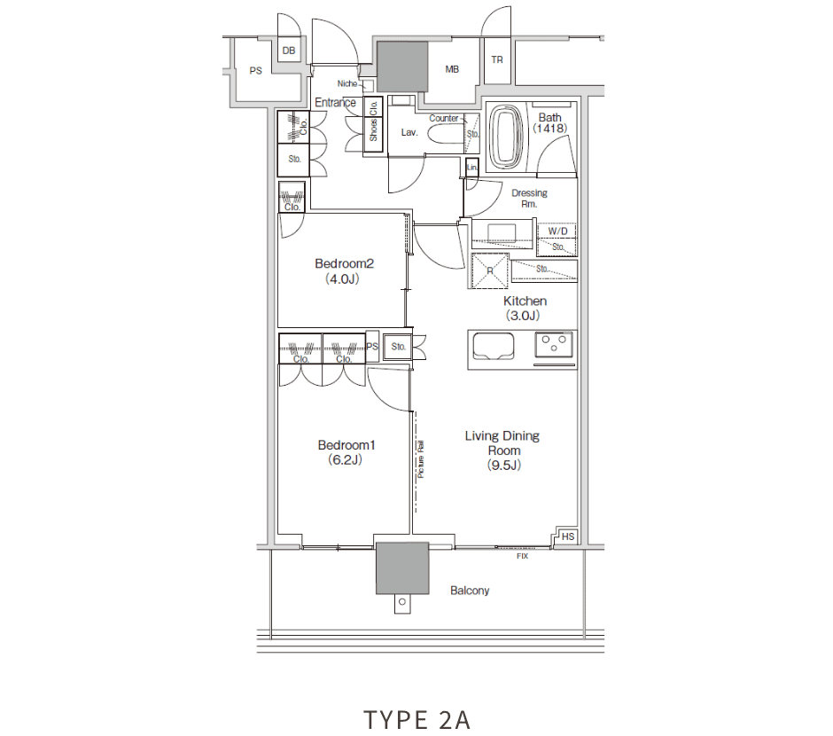 2LDK 間取り図