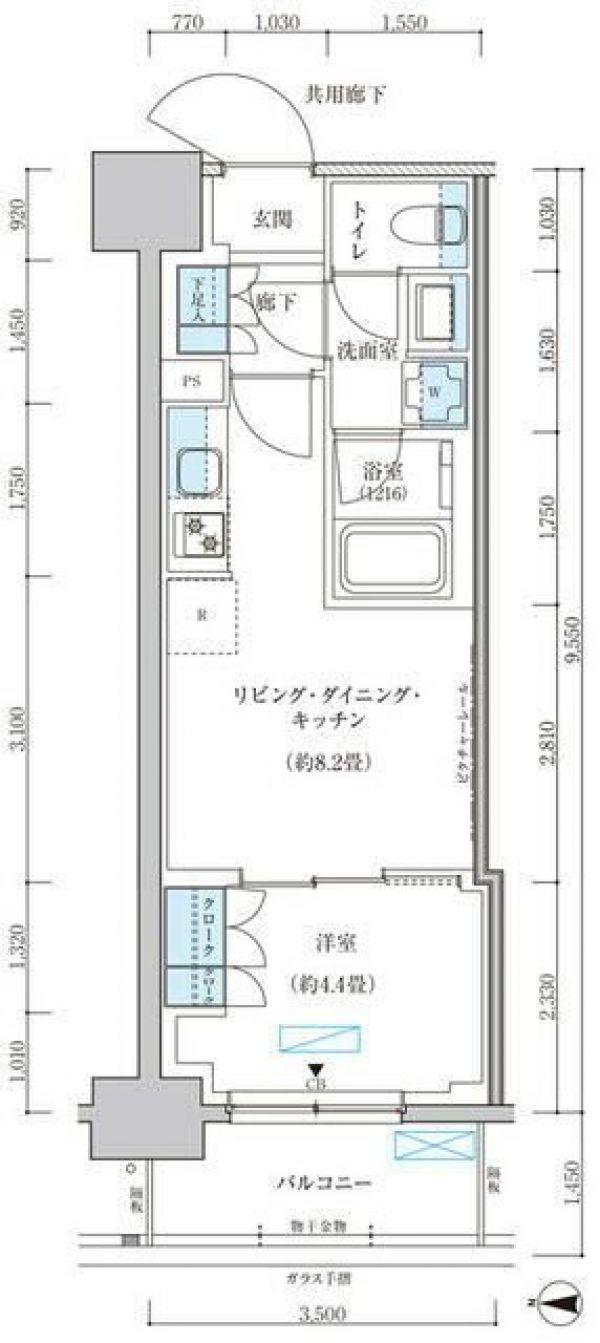 11階 1LDK 間取り図