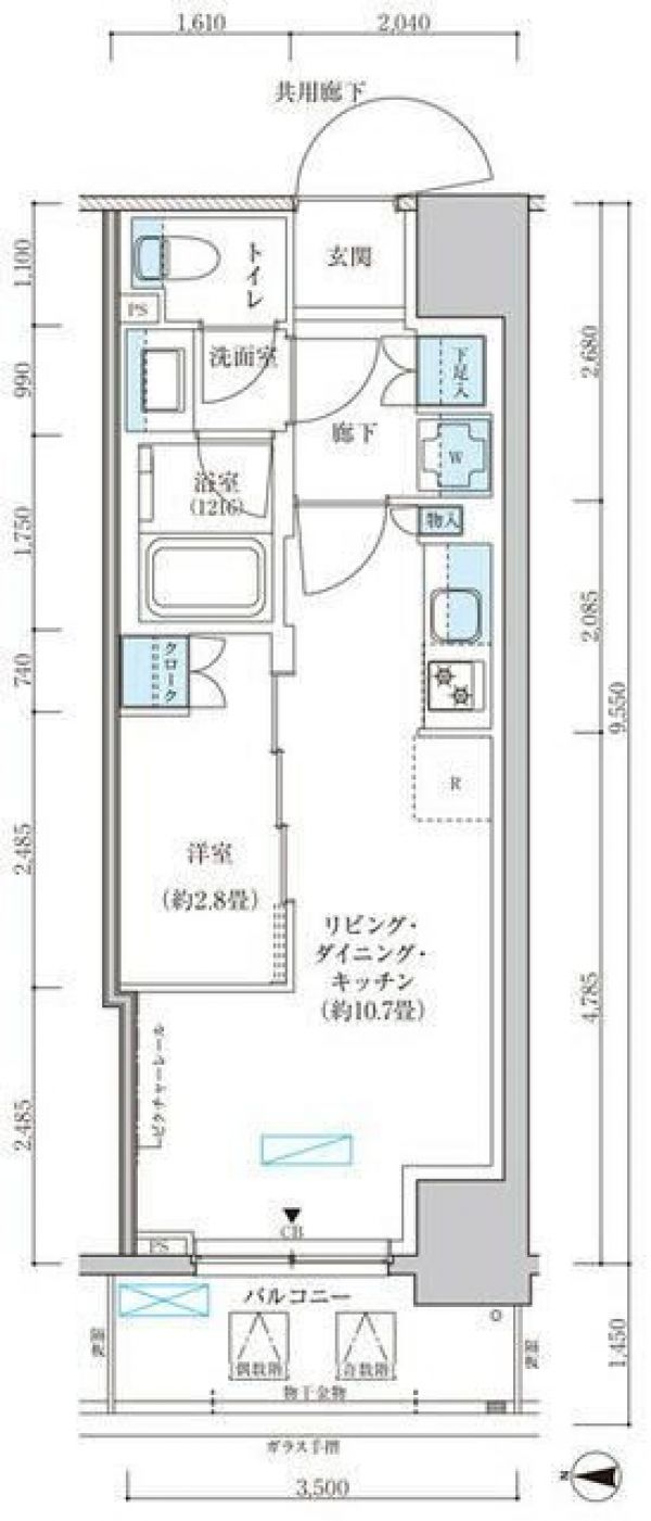 11階 1LDK 間取り図