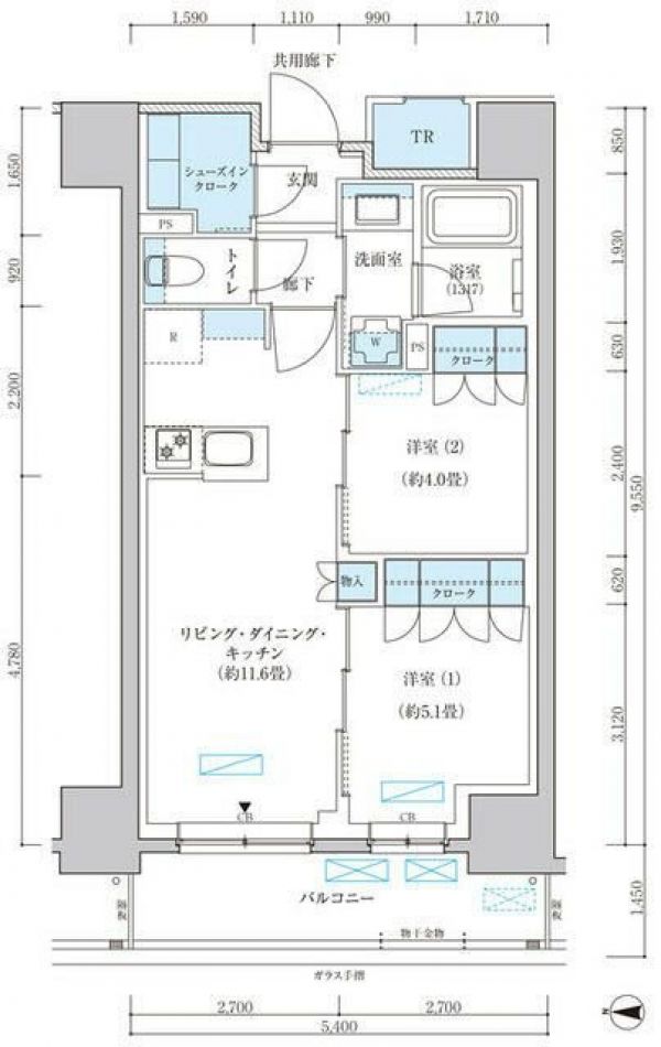 11階 2LDK 間取り図